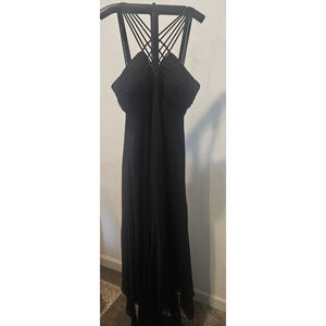 Women's S.L. Fashions Vintage Dark Romance Black Flowy Skirt Dress Size 10